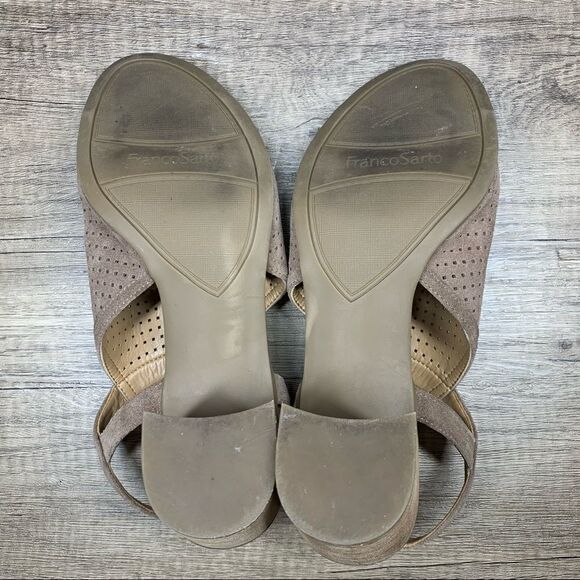 Franco Sarto Harlet 2~Women’s Slingback Sandals~Size US 10M~Beige Suede - Picture 8 of 9